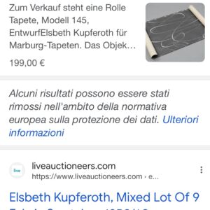 Vintage Tapete von Elsbeth Kupferoth